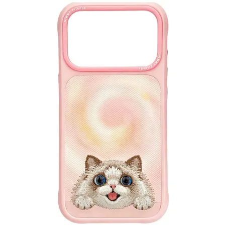 NIMMY futerał BIG EYED LYING RAGDOLL CAT kompatybilny z MagSafe do IPHONE 18 Pro Max/17 Pro Max różowy