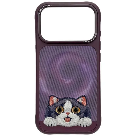 NIMMY futerał BIG EYED LYING CREAM CAT kompatybilny z MagSafe do IPHONE 18 Pro Max/17 Pro Max fioletowy