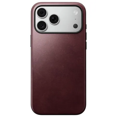 NOMAD futerał skórzany do IPHONE 18 Pro Max/17 Pro Max kompatybilny z MagSafe (Modern Leather Case Horween Leather) burgundowy