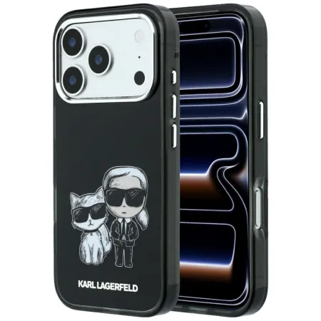 KARL LAGERFELD futerał do IPHONE 18 Pro Max/ 17 Pro Max kompatybilny z MagSafe (Smooth Karl & Choupette Bodies) czarny