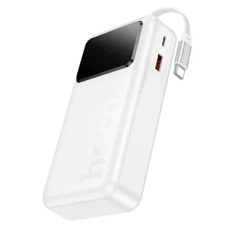 Powerbank 20000 mAh QC PD 22,5W 2A z wbudowanym kablem USB C Hoco Q41 biały