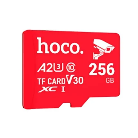 Karta pamięci microSD 256GB class 10 UH-1 U3 V3 A2 Hoco czerwona
